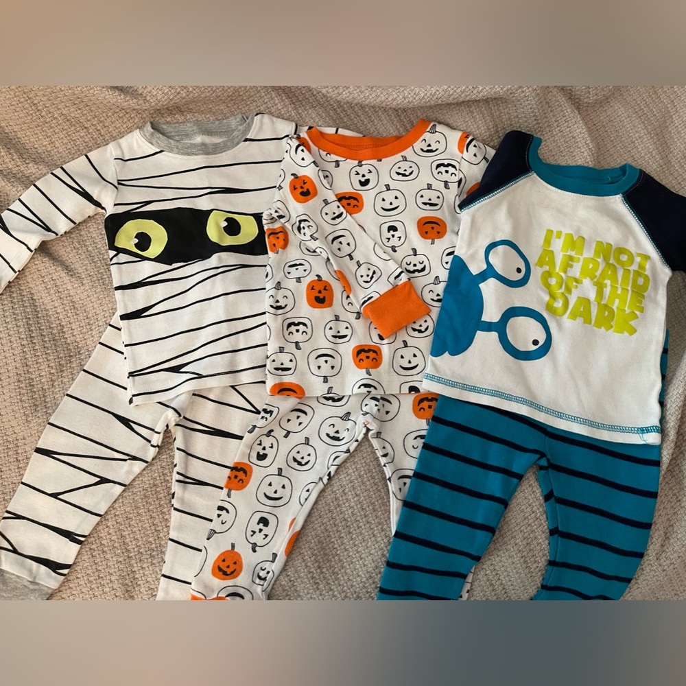Carter’s Baby Boy Fall / Halloween Snug-Fit Pajama Bundle Size 12 Months